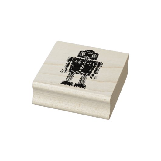 Retro Robot Gummistempel (Stempel)