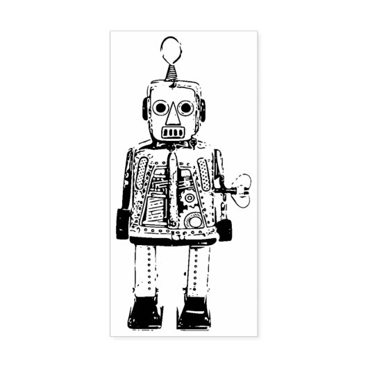 Retro Robot Gummistempel (Prägung)