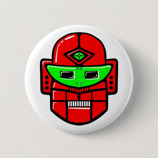 Retro Robot Head Button (Vorderseite)