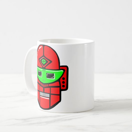 Retro Robot Head Kaffeetasse (Vorderseite Links)