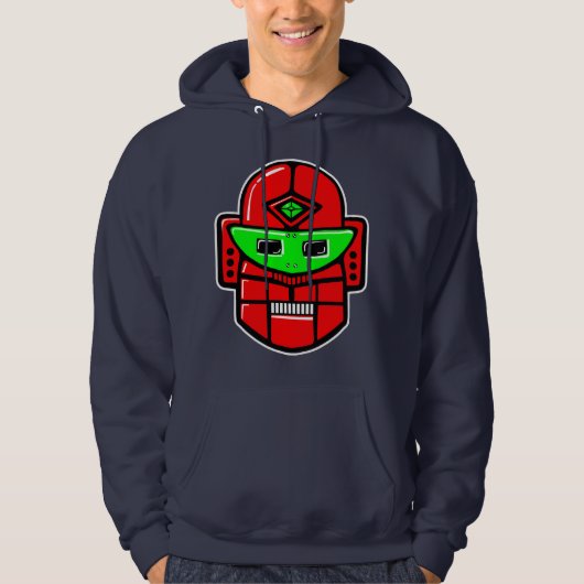 Retro Robot Head - Maßgeschneidert Hoodie (Vorderseite)