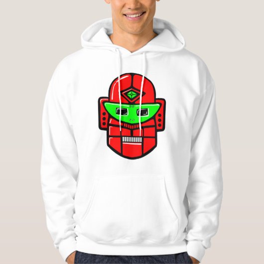 Retro Robot Head - Maßgeschneidert Hoodie (Vorderseite)