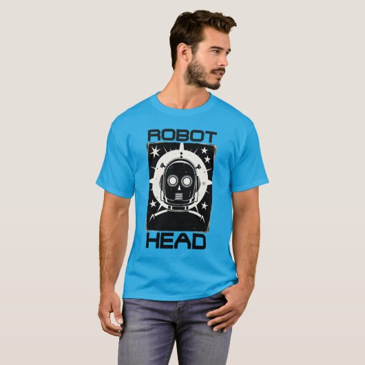 Retro Robot Head T-Shirt (Vorne ganz)