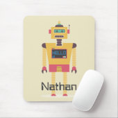 Retro Robot Illustration Personalisierte Kinder Mousepad (Mit Mouse)