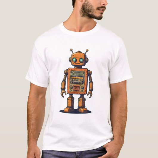 Retro Robot-Logo T-Shirt (Vorderseite)