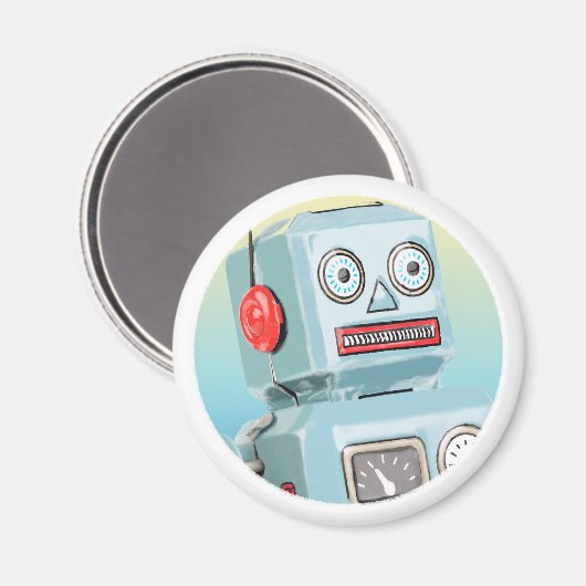 Retro Robot Magnet (Vorderseite/Rückseite)