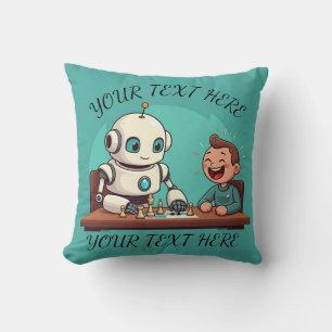 Retro Robot Personalisierter Cartoon Kissen