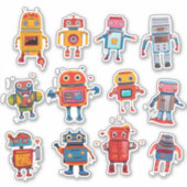 Retro Robot Rendezvous Sticker Collection (Vorderseite)
