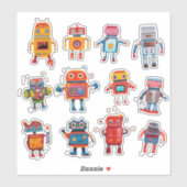 Retro Robot Rendezvous Sticker Collection (Blatt)