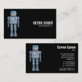 Retro Robot - Schwarz Visitenkarte (Vorne/Hinten)