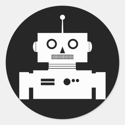 Retro Robot Shape Sticker (Vorderseite)
