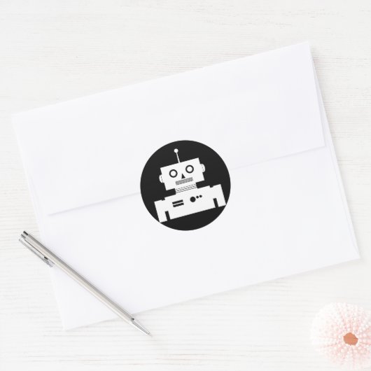 Retro Robot Shape Sticker (Umschlag)