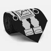 Retro Robot Silver Krawatte (Gerollt)