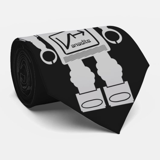 Retro Robot Silver Krawatte (Gerollt)