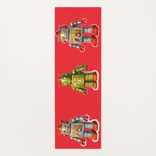 Retro robot squad prem yogamatte (Vorderseite)