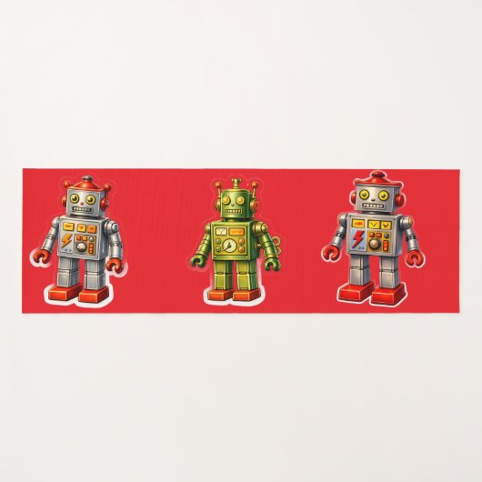 Retro robot squad prem yogamatte (Vorderseite (Horizontal))