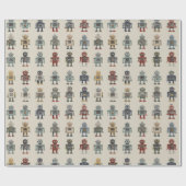 Retro Robot Wrapping Paper Geschenkpapier (Flach)