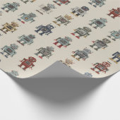 Retro Robot Wrapping Paper Geschenkpapier (Ecke)
