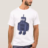 Retro Roboter - Blau T-Shirt (Vorderseite)
