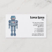 Retro Roboter - Blau (wechselnde Seiten) Visitenkarte (Rückseite)
