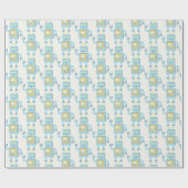 Retro Roboter Geschenkpapier (Flach)