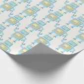Retro Roboter Geschenkpapier (Ecke)