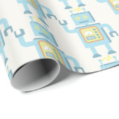 Retro Roboter Geschenkpapier (Rolleneckpunkt)