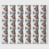 Retro Roboter Geschenkpapier (Flach)