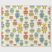 Retro-Roboter-Geschenkpapier Geschenkpapier (Flach)