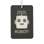 Retro Roboter-Gesichter mit spielerischer Antenne Autolufterfrischer (Rückseite)