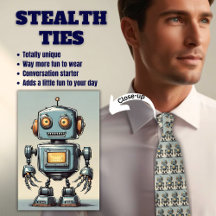 Retro-Roboter-Grau-Schleichhals-Binde