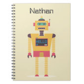 Retro Roboter-Illustrations-personalisierte Kinder Notizblock (Vorderseite)