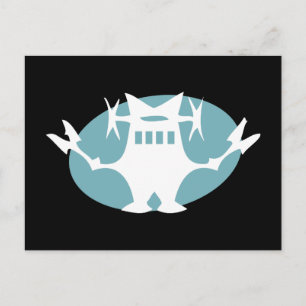 Retro-Roboter in Blau Postkarte