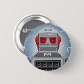 Retro Roboter-Knopf Button (Vorne & Hinten)