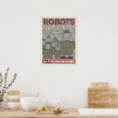 Retro-Roboter-Militärpropaganda Poster (Küche)