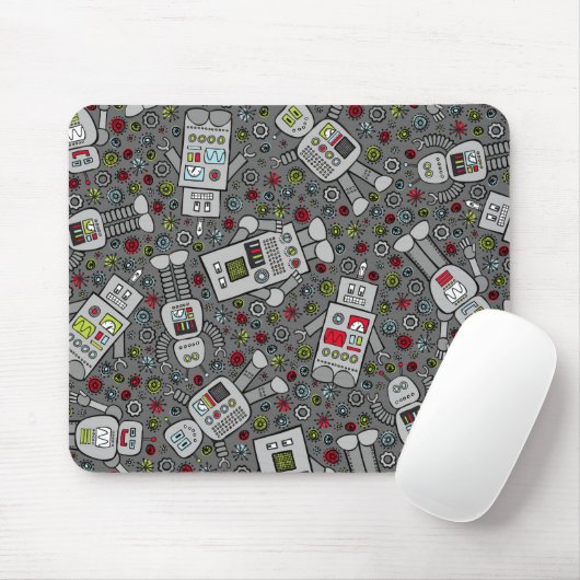 Retro Roboter Mousepad (Mit Mouse)