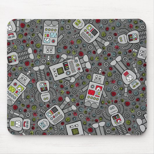 Retro Roboter Mousepad (Vorne)