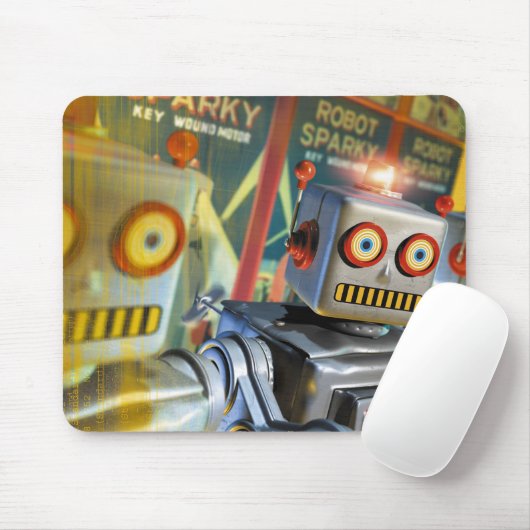 Retro Roboter Mousepad (Mit Mouse)