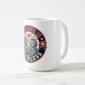 Retro-Roboter-Paar-Abzeichen Kaffeetasse (VorderseiteRechts)