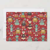 Retro Roboter-Party-Geburtstags-Einladung Einladung (Rückseite)