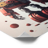 Retro Roboter-Plakat - Servierfertig Poster (Ecke)