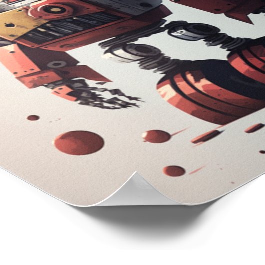 Retro Roboter-Plakat - Servierfertig Poster (Ecke)