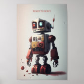 Retro Roboter-Plakat - Servierfertig Poster (Vorne)