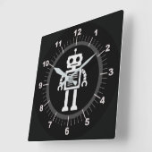 Retro Roboter Quadratische Wanduhr (Winkel)
