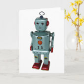 Retro Roboter-Raum-Gruß-Karte Karte (Gelbe Blume)