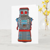 Retro Roboter-Raum-Gruß-Karte Karte (Gelbe Blume)