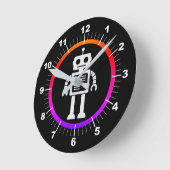 Retro Roboter Runde Wanduhr (Winkel)