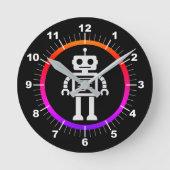 Retro Roboter Runde Wanduhr (Vorderseite)