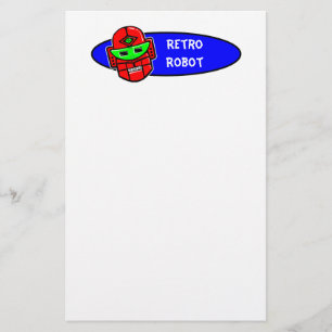 Retro Roboter sagt Briefpapier