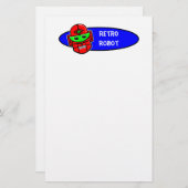 Retro Roboter sagt Briefpapier (Vorne/Hinten)